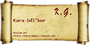 Kara Gábor névjegykártya