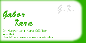 gabor kara business card